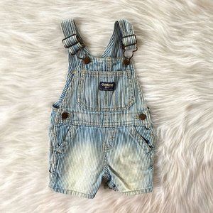Osh Kosh Baby Railroad Stripe Shortalls 9M
